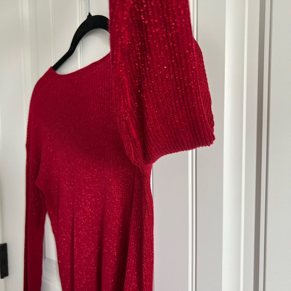 Verve Ami Red Glittery long sleeve top NWT Christmas - Picture 4 of 6